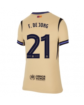 Billige Fotballdrakt Barcelona Frenkie de Jong #21 Replika Bortedrakt Dame 2025-26 Kortermet Billige Fotballdrakt Barcelona Frenkie de Jong #21 Replika Bortedrakt Dame 2025-26 Kortermet
